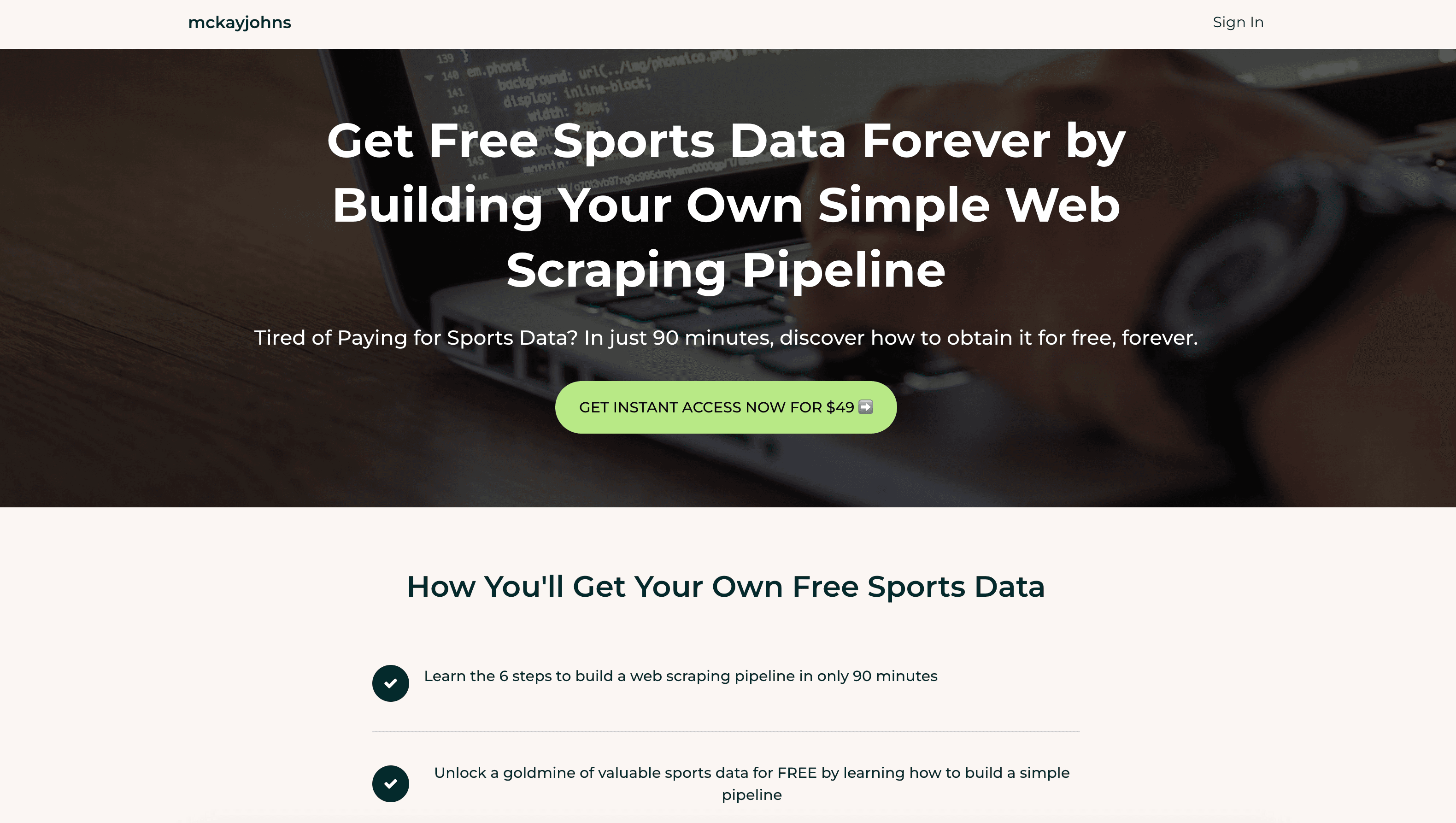 Web Scraping Pipeline for Free Sports Data