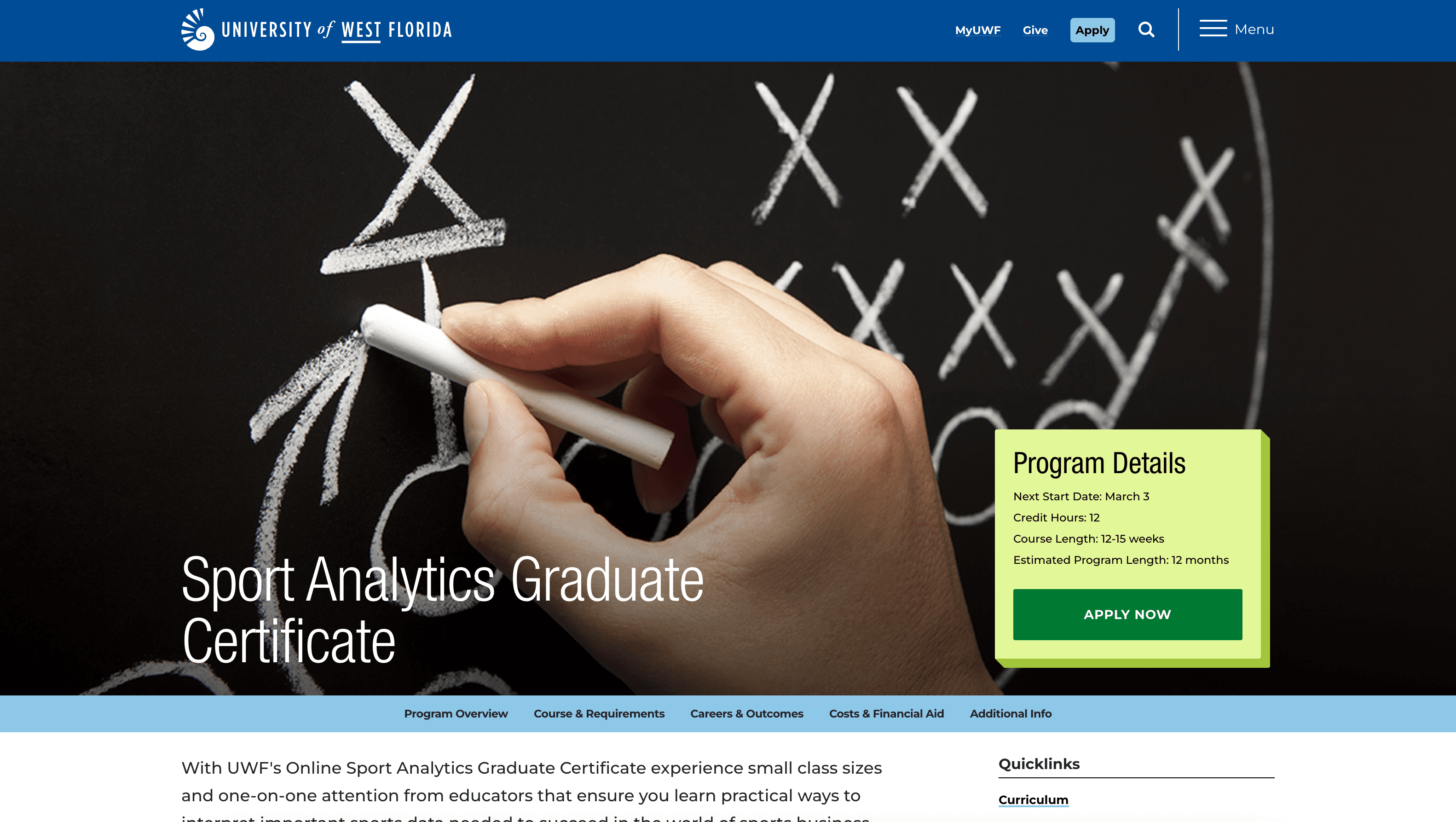 Graduate Certificate in Sport Analytics